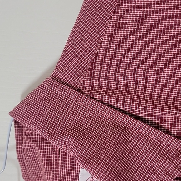 Brooks Brothers Size L (16-4) Burgundy & White Checkered Long Sleeve Button Down - Picture 3 of 11
